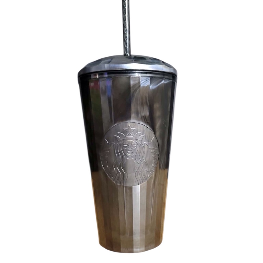 Starbucks NWT Medium Black Marble Tumbler Cup 16oz